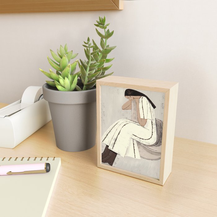 woman in chair Mini Art Print Gallery Image 2