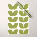 Mid Century Modern Leaves Green #society6 #buyart Wrapping Paper Gallery Image 1