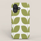 Mid Century Modern Leaves Green #society6 #buyart iPhone Case Gallery Image 1