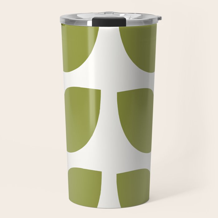 Mid Century Modern Leaves Green #society6 #buyart Travel Mug Gallery Image 1