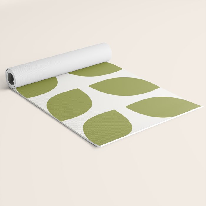 Mid Century Modern Leaves Green #society6 #buyart Yoga Mat Gallery Image 2