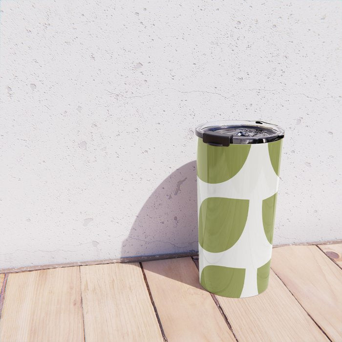 Mid Century Modern Leaves Green #society6 #buyart Travel Mug Gallery Image 4
