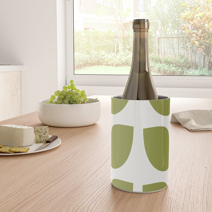 Mid Century Modern Leaves Green #society6 #buyart Wine Chiller Gallery Image 4