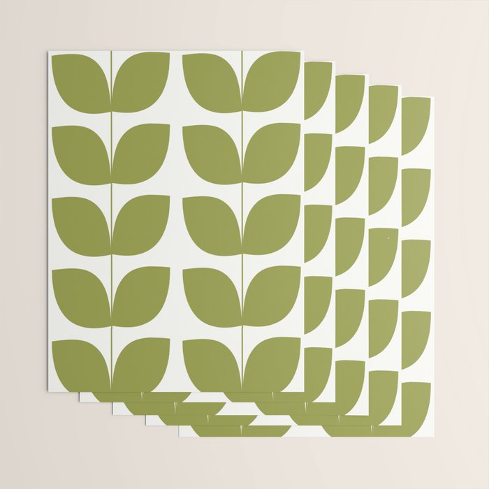 Mid Century Modern Leaves Green #society6 #buyart Wrapping Paper Gallery Image 3