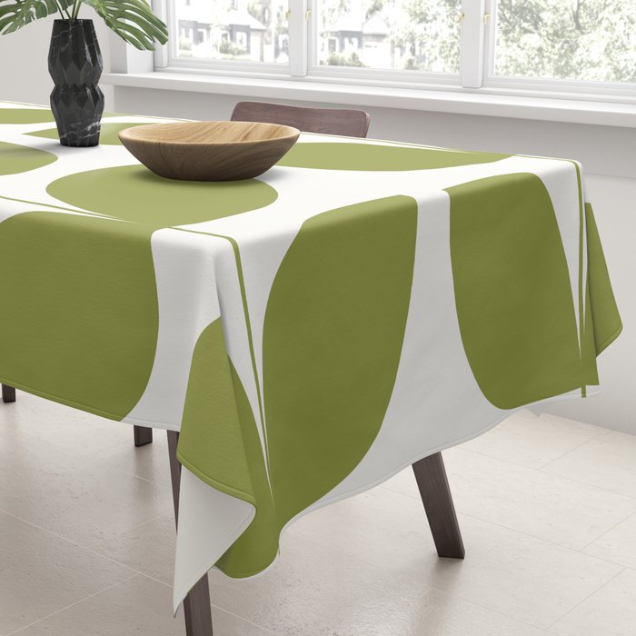 Mid Century Modern Leaves Green #society6 #buyart Tablecloth Gallery Image 3