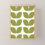 Mid Century Modern Leaves Green #society6 #buyart Mini Art Print Gallery Image 1