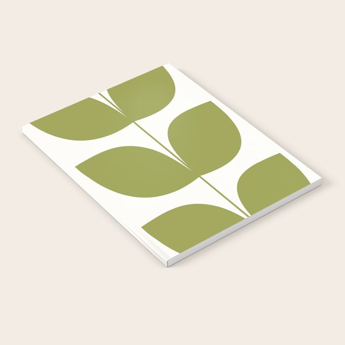 Mid Century Modern Leaves Green #society6 #buyart Notebook Gallery Image 1