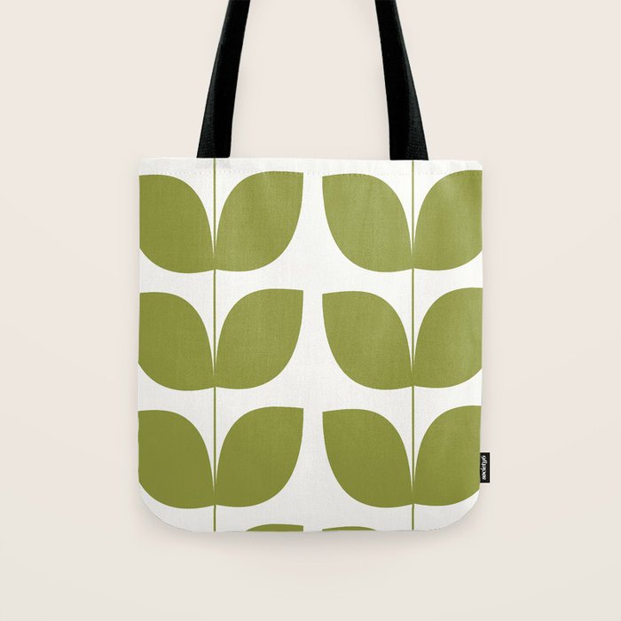 Mid Century Modern Leaves Green #society6 #buyart Tote Bag Gallery Image 1