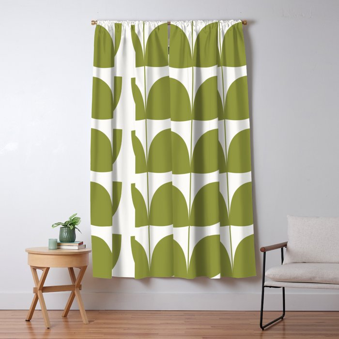 Mid Century Modern Leaves Green #society6 #buyart Window Curtain Gallery Image 5
