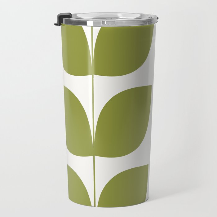 Mid Century Modern Leaves Green #society6 #buyart Travel Mug Gallery Image 3