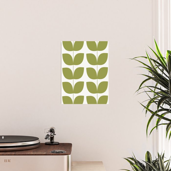 Mid Century Modern Leaves Green #society6 #buyart Poster Gallery Image 2
