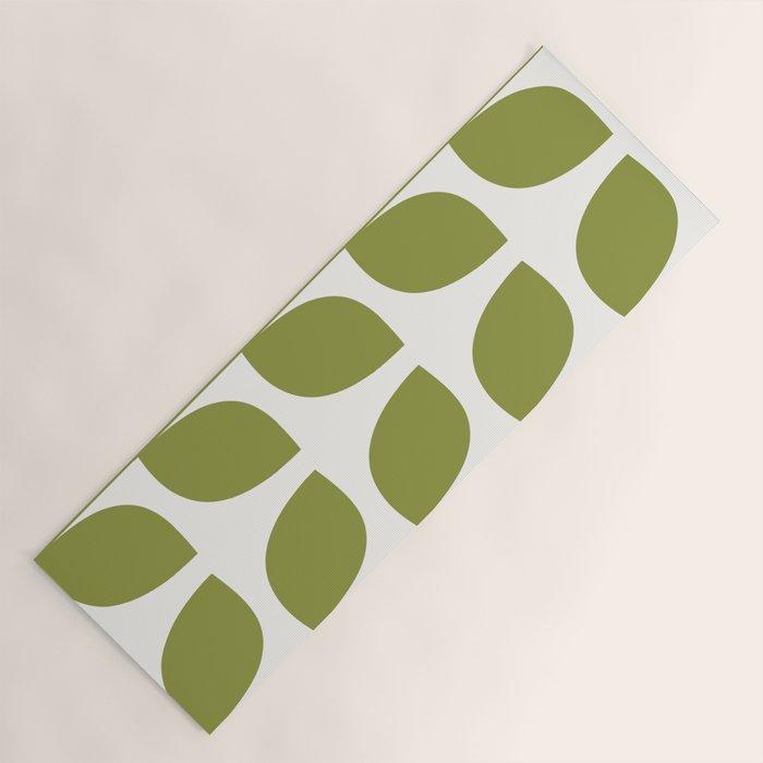 Mid Century Modern Leaves Green #society6 #buyart Yoga Mat Gallery Image 1