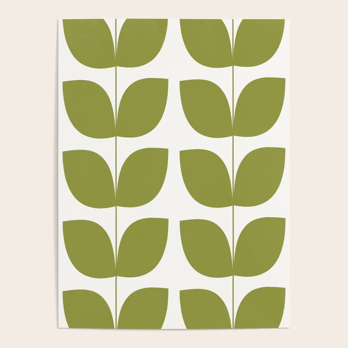 Mid Century Modern Leaves Green #society6 #buyart Poster Gallery Image 4
