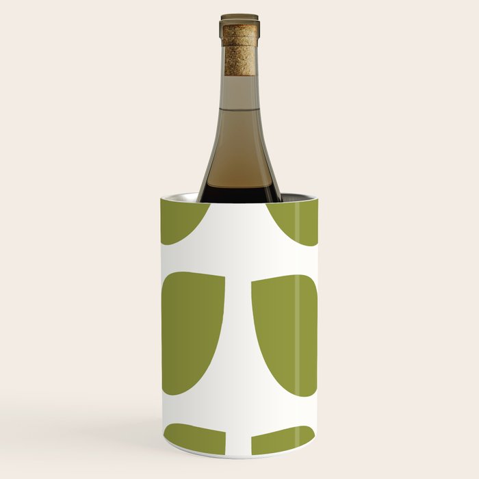 Mid Century Modern Leaves Green #society6 #buyart Wine Chiller Gallery Image 1