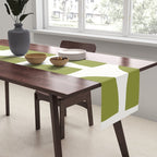 Mid Century Modern Leaves Green #society6 #buyart Table Runner Gallery Image 2