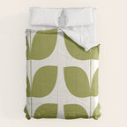 Mid Century Modern Leaves Green #society6 #buyart Comforter Gallery Image 6