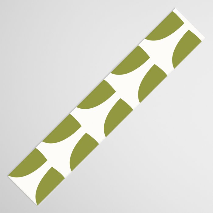 Mid Century Modern Leaves Green #society6 #buyart Table Runner Gallery Image 3
