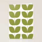 Mid Century Modern Leaves Green #society6 #buyart Stationery Card Gallery Image 2