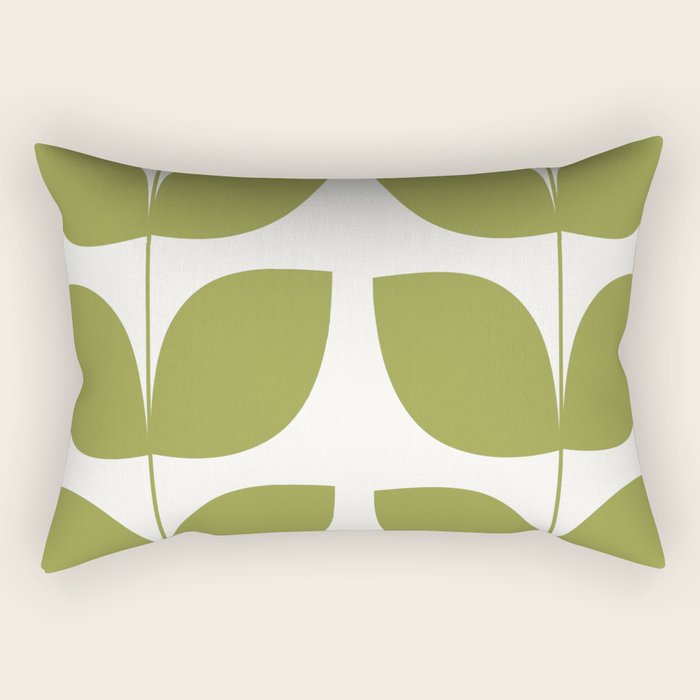 Mid Century Modern Leaves Green #society6 #buyart Rectangular Pillow Gallery Image 2