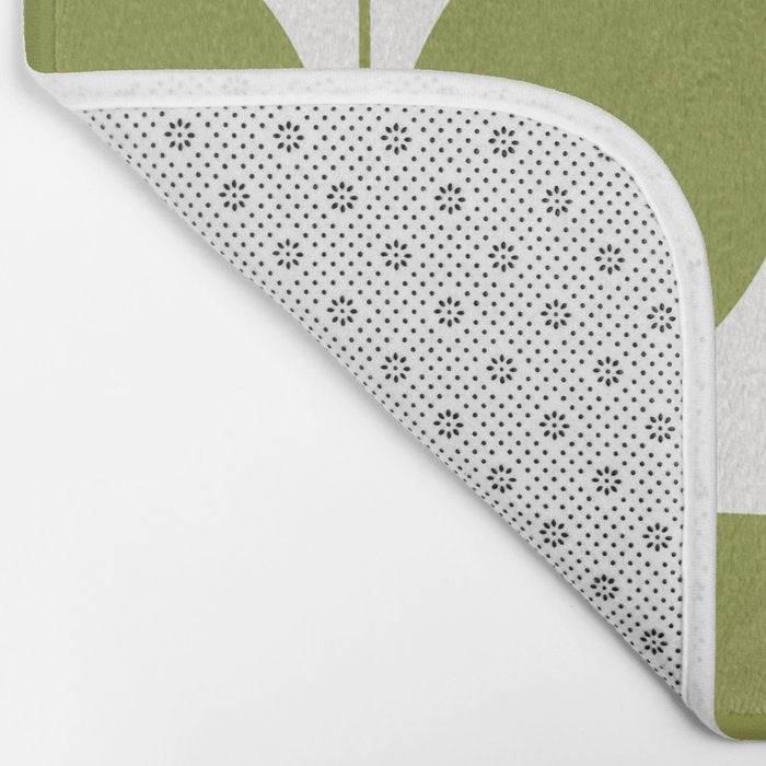 Mid Century Modern Leaves Green #society6 #buyart Bath Mat Gallery Image 2