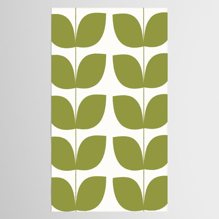 Mid Century Modern Leaves Green #society6 #buyart Tablecloth Gallery Image 2