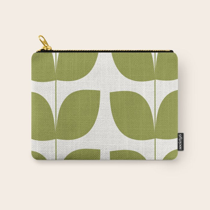 Mid Century Modern Leaves Green #society6 #buyart Carry All Pouch Gallery Image 1
