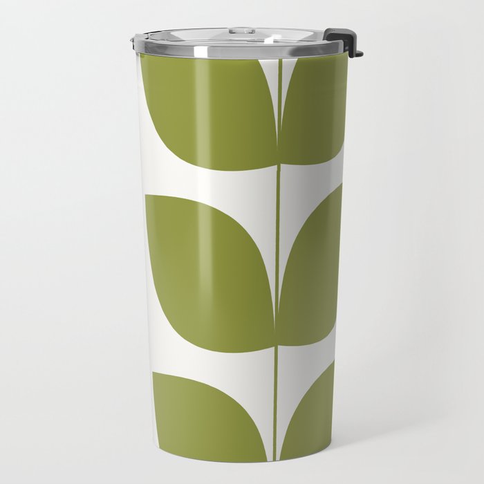 Mid Century Modern Leaves Green #society6 #buyart Travel Mug Gallery Image 2