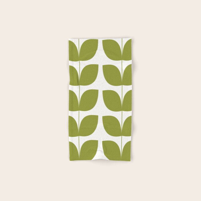 Mid Century Modern Leaves Green #society6 #buyart Bath Towel Gallery Image 1