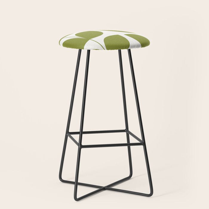 Mid Century Modern Leaves Green #society6 #buyart Stool Gallery Image 1
