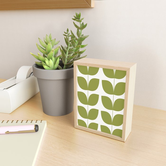 Mid Century Modern Leaves Green #society6 #buyart Mini Art Print Gallery Image 2