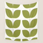 Mid Century Modern Leaves Green #society6 #buyart Wall Tapestry Gallery Image 4