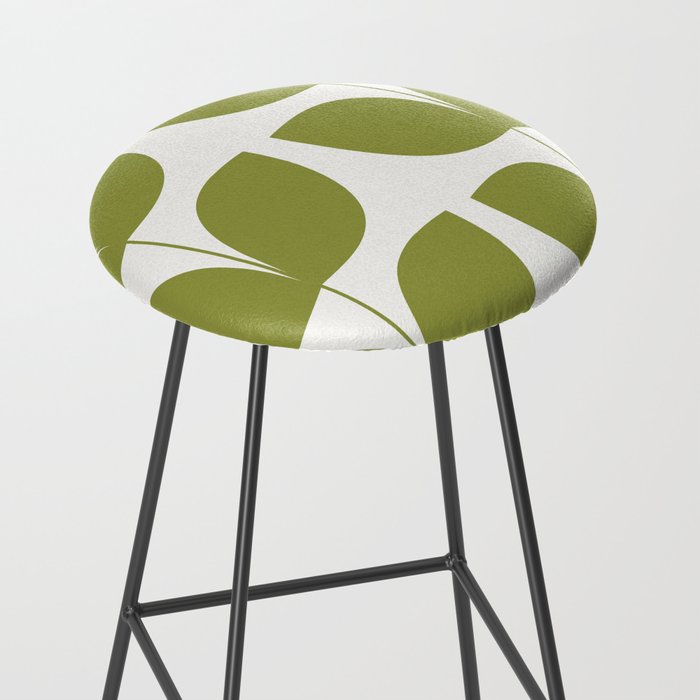 Mid Century Modern Leaves Green #society6 #buyart Stool Gallery Image 2