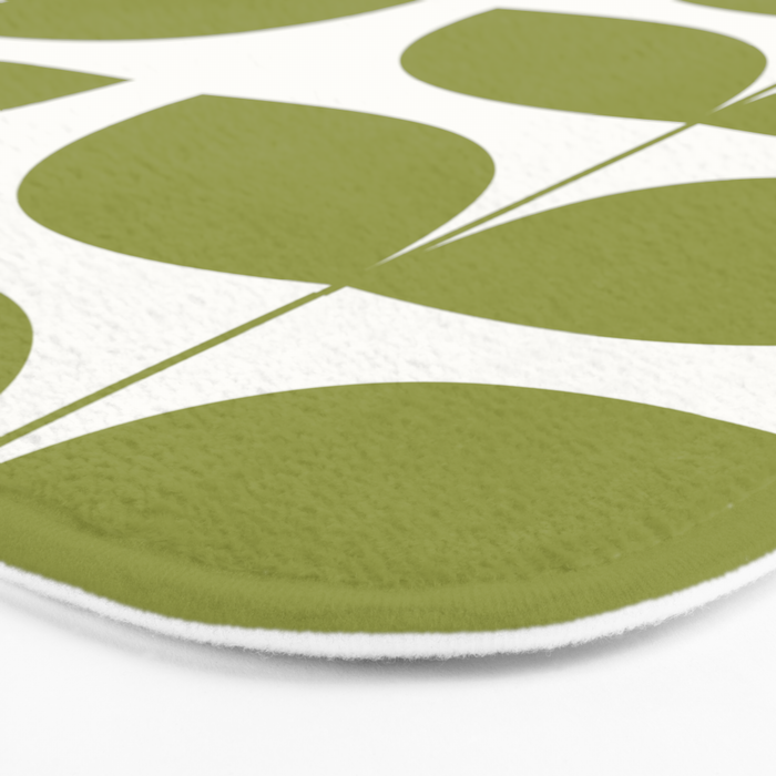Mid Century Modern Leaves Green #society6 #buyart Bath Mat Gallery Image 3