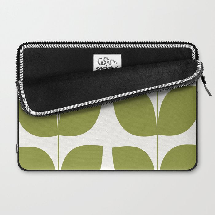 Mid Century Modern Leaves Green #society6 #buyart Laptop Sleeve Gallery Image 2