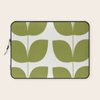 Mid Century Modern Leaves Green #society6 #buyart Laptop Sleeve Gallery Image 1