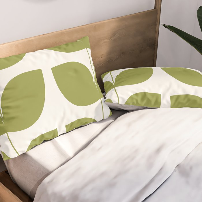 Mid Century Modern Leaves Green #society6 #buyart Pillow Sham Gallery Image 2
