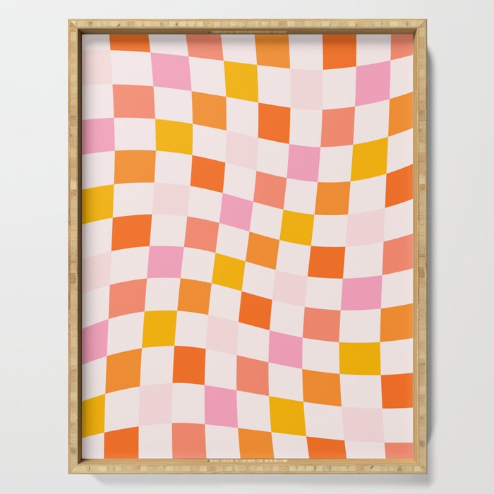 Checkers: PATTERN 04 | The Peach Edition Serving Tray Gallery Image 1