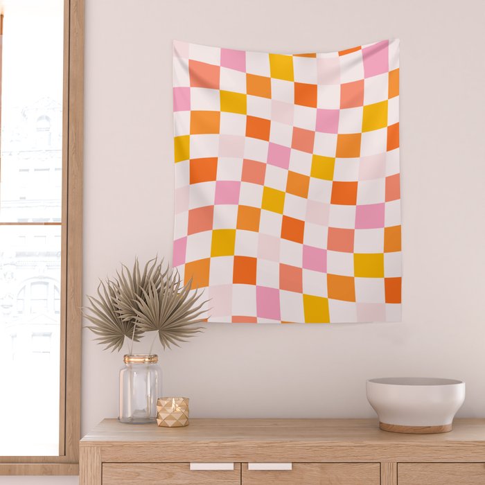 Checkers: PATTERN 04 | The Peach Edition Wall Tapestry Gallery Image 2