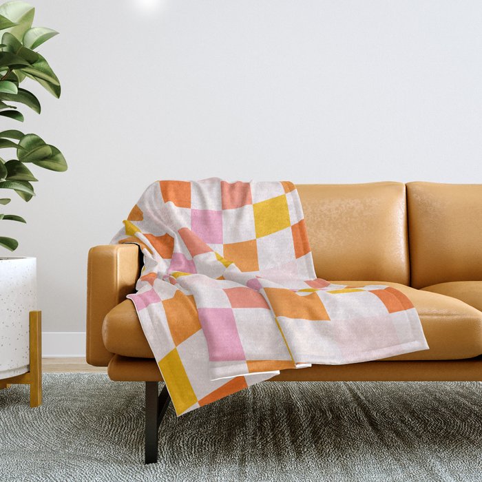 Checkers: PATTERN 04 | The Peach Edition Throw Blanket Gallery Image 1