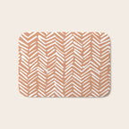 Abstract Herringbone, Striped Pattern, Orange and White Bath Mat Gallery Image 1