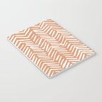 Abstract Herringbone, Striped Pattern, Orange and White Notebook Gallery Image 3