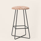 Abstract Herringbone, Striped Pattern, Orange and White Stool Gallery Image 1