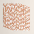 Abstract Herringbone, Striped Pattern, Orange and White Wrapping Paper Gallery Image 3