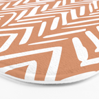 Abstract Herringbone, Striped Pattern, Orange and White Bath Mat Gallery Image 3