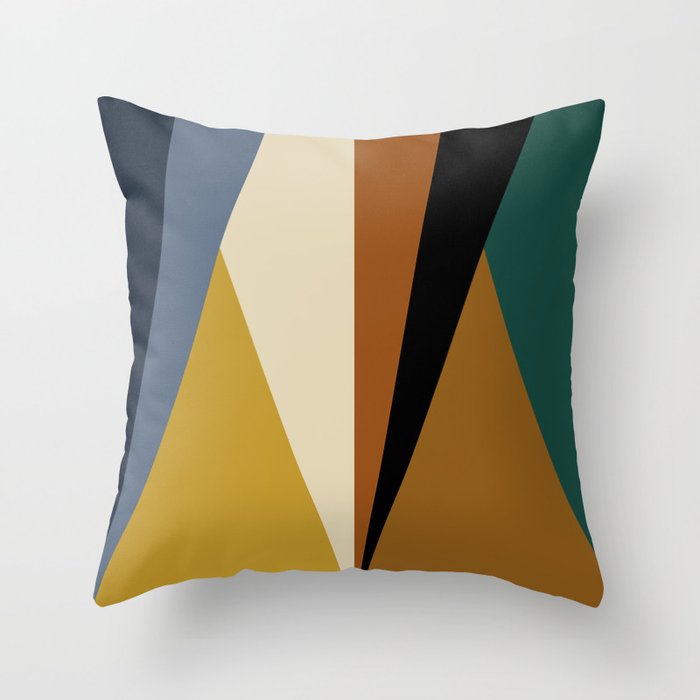 Geometric Triangles V Bold Vintage Throw Pillow Gallery Image 6