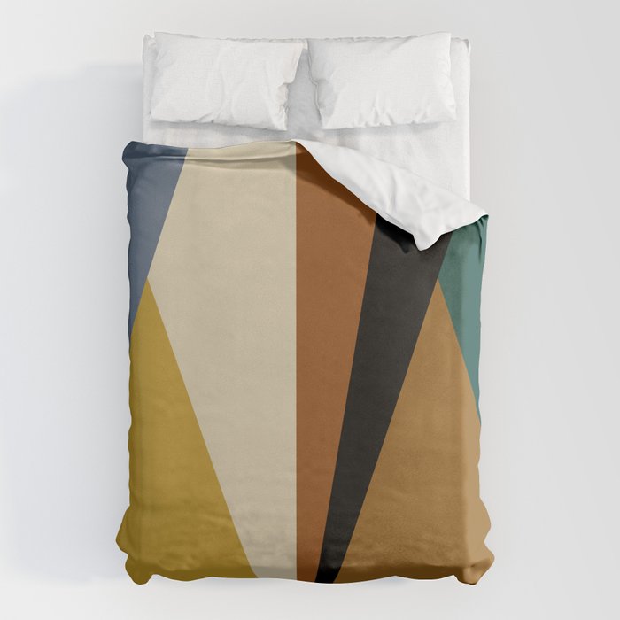 Geometric Triangles V Bold Vintage Duvet Cover Gallery Image 1