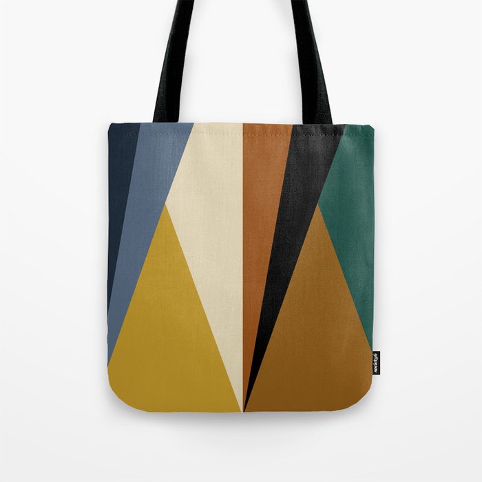 Geometric Triangles V Bold Vintage Tote Bag Gallery Image 1