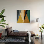 Geometric Triangles V Bold Vintage Wood Wall Art Gallery Image 2