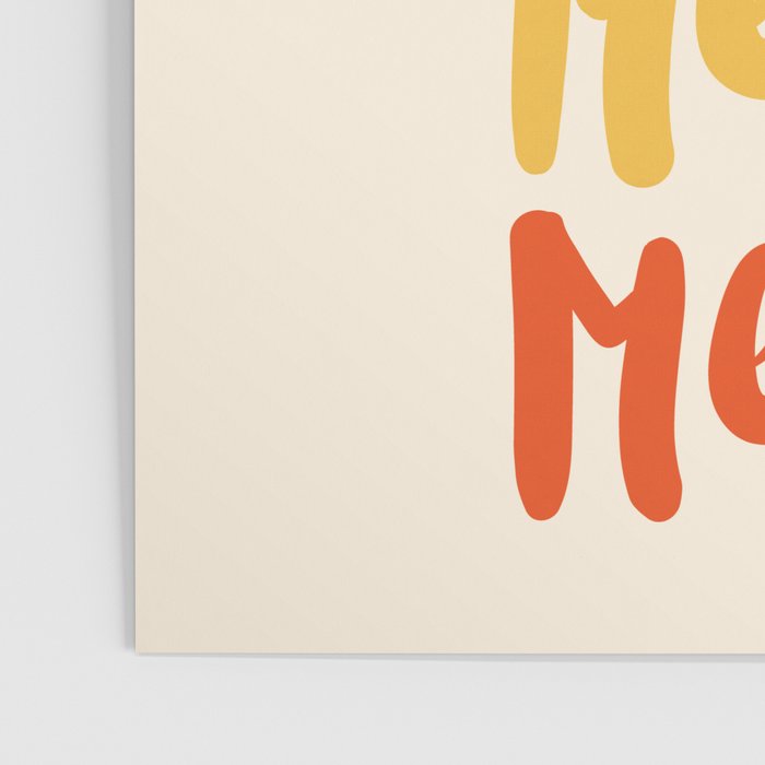 Meow Meow says the cat - typography Poster Gallery Image 3
