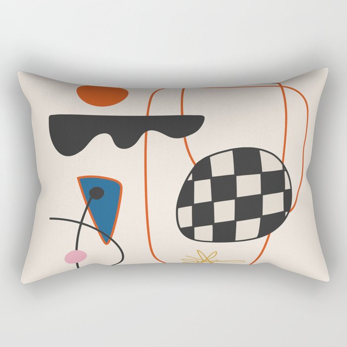 Abstract Eclectic Colorful Joan Mirò Inspired 2 Rectangular Pillow Gallery Image 2